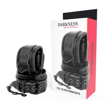 Darkness Bondage DARKNESS - ADJUSTABLE Juodas LEATHER HANDS HANDCUFFS