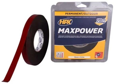 Usorteret HPX max power monteringstape sort, 19mm x 16,5m