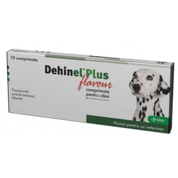 Dehinel Plus Flavour tabletės nuo kirminų šunims, 10 tab.