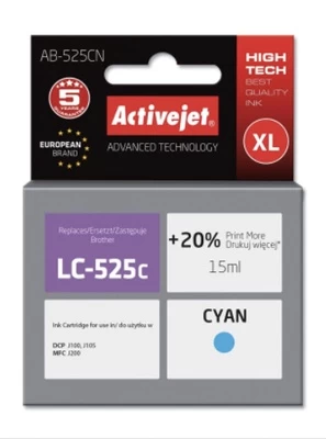 Spausdintuvo kasetė ActiveJet Supreme AB-525CN, mėlyna, 15 ml