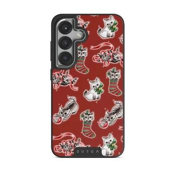 Merry Kitty - Samsung Galaxy S25 Case, Elite Dark (Magnetic) / Silver