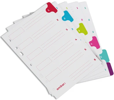 A5 Dividers Cardboard Ambar School 6P