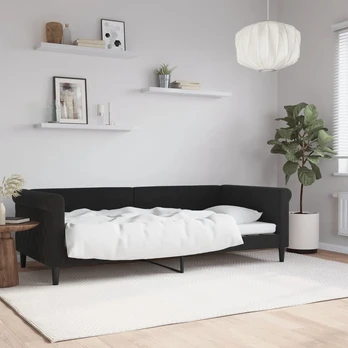 Lova Sofa, juodos spalvos, 90x200cm, aksomas