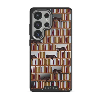 Ex Libris - Samsung Galaxy S25 Ultra Case, Elite Mirror Dark (Magnetic) / Silver