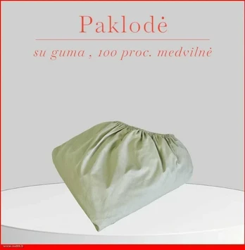 Paklodė su guma - 100x200+20cm.