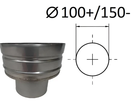 Adapteris. D 100+/150- mm.