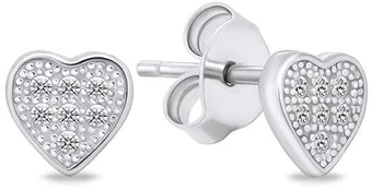 Brilio Silver Sparkling sidabrinis heart earrings EA603W