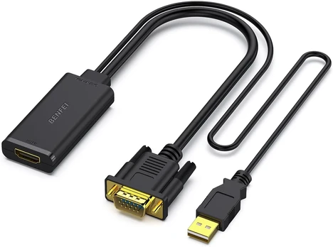 BENFEI adapter VGA to HDMI 1080P with audio juodas