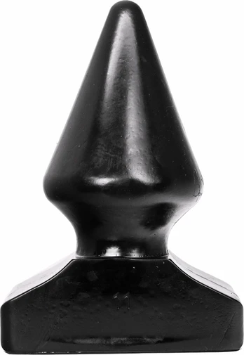 All Black Model 21,5 cm Silicone Intimate Plug with Grooved Design