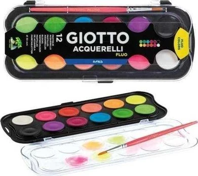 Giotto Acquerelli Fluo dažo 12 spalvų