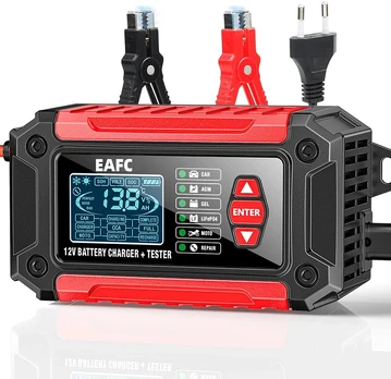 EAFC automobilių akumuliatorių įkroviklis ir testeris 12 V 6 A FTC-1206
