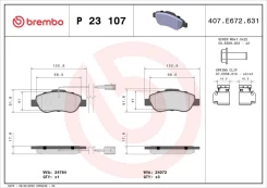 Stabdžių trinkelių rinkinys, diskinis stabdys BREMBO P 23 107 kaina