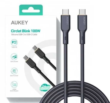 Aukey cb-scc101 kabelis usb-c qc pd 1m 5a 100w