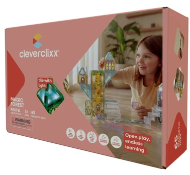 CLEVERCLIXX magnetinis konstruktorius Magic Forest Pack Pastel, 65 det., CC-1034