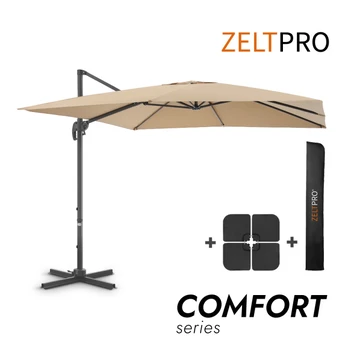 Sodo skėtis su padu ir užvalkalu Comfort Taupe
