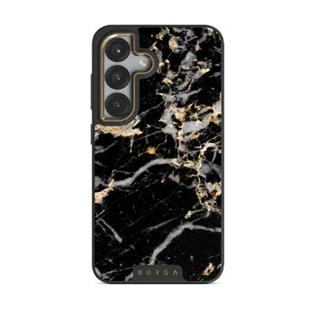 Make A Wish - Gold Marble Samsung Galaxy S25 Case, Elite Dark (Magnetic) / Gold