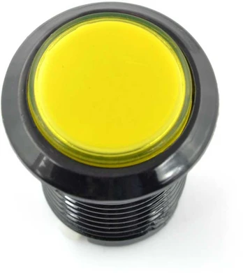 Arcade Push Button 3.3cm - geltonas su pašvietimu