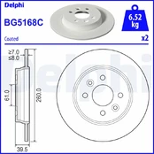 Stabdžių diskas DELPHI BG5168C kaina