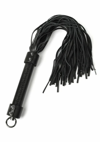 Hidden Desire Genuine Leather Whip 55cm - Premium Black Impact Tool