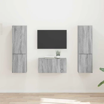 TV staliukas 3 pcs Pilkas Sonoma