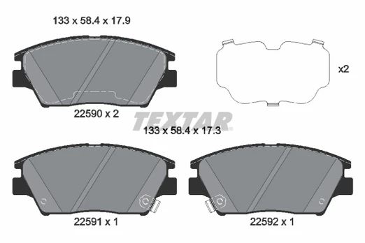 TEXTAR 2259001 Brake pad set