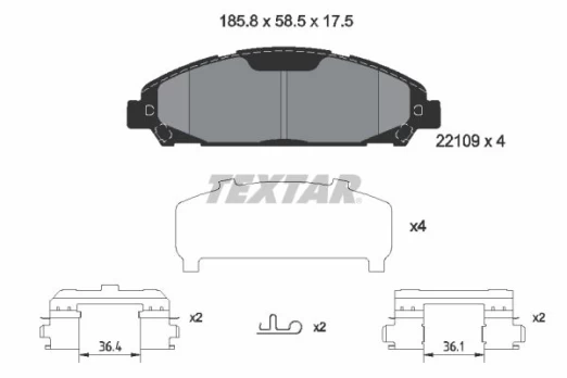 TEXTAR 2210901 Brake pad set