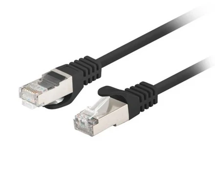 Patchcord cat.6 FTP 0,5 m juodas Fluke 10 vnt.