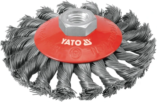 Yato diskinis šepetys su sriegiu pinta viela 100mm YT-4763