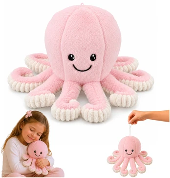 Pliušinis aštuonkojis, rožinis, 30 cm