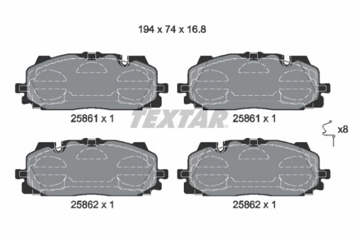 TEXTAR 2586101 Brake pad set