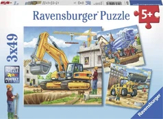 Dėlionė Ravensburger Large Construction Machines 3in1 kaina