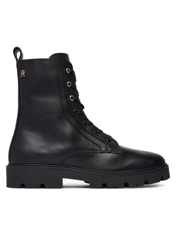 Tommy Hilfiger Auliniai batai TH Stud Leather Lace-Up Boot FW0FW09571 Juoda