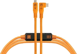 Tether Tools cable USB-C - USB-C TetherPro Optima 10G Right Angle 3m, orange (CUC10RTG2B-ORG) kaina