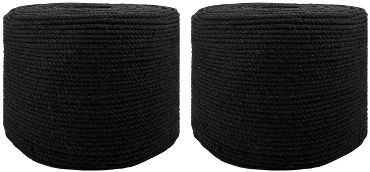 Virvė 2 pcs Juoda Medvilnė