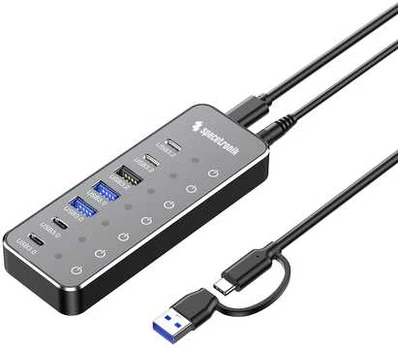 Spacetronik SPU-M19 Šakotuvas Hub 7in1 USB gen3.2 10 Gbps