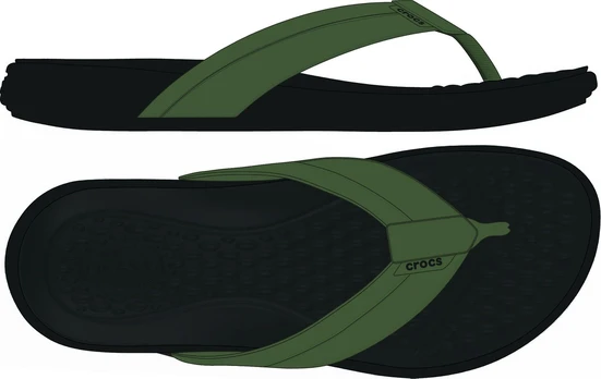 Crocs™ Yukon Surf Flip Army Green/Black - 42,5