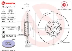 Stabdžių diskas BREMBO 09.C413.13 kaina