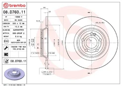BREMBO 08.D760.11 Brake Disc kaina