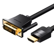 HDMI ir DVI kabelis 1 m Vention ABFBF (juodas) kaina