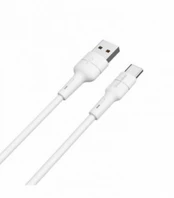 USB kabelis Borofone BX30 Type-C 1.0m silikoninis baltas