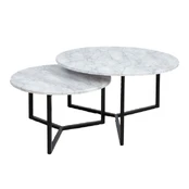 Coffee table AKIRA 2pcs set D80xH45cm, D60xH37cm, light pilkas kaina