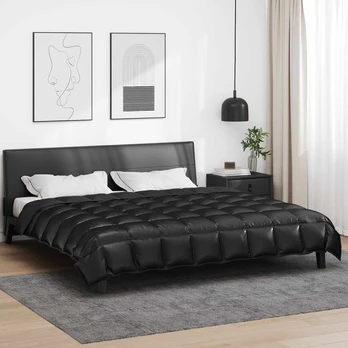 Žiemos antklodė Juoda 200 x 200 cm Satin ir mikropluoštas