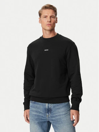 BOSS Džemperis Wesmallcrew 50514541 Juoda Relaxed Fit