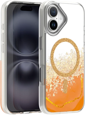 Dėklas Telforceone Epoxy Mag case for iPhone 17 6,3'' oranžinis