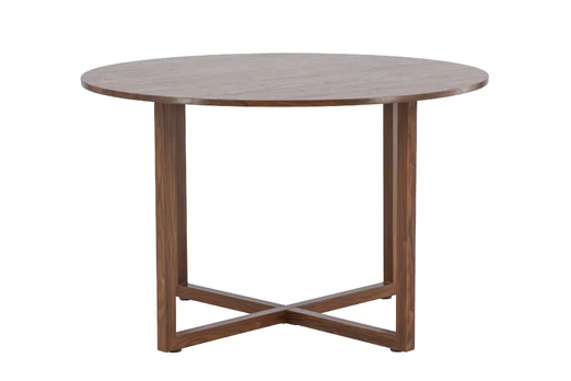 Durango Round Dining Table φ120x75 cm - Steel Frame / MDF Walnut 3D-paper