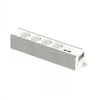 SCHNEIDER ELECTRIC UNICA SYSTEM+ MOD.UNIT 4XSCHUKO+USBA/C WHITE/GREY