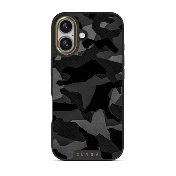 Night Black Camouflage - iPhone 17 Case, Elite Dark (MagSafe) / Gold