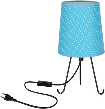Blue Smally table Lempa juodas 1x40 E14 lampshade mėlynas dots