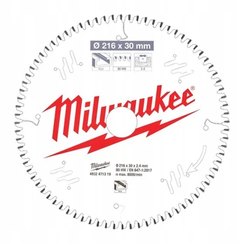 Milwaukee aliuminio pjovimo diskas 216x30mm, 80 dantų