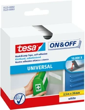 tesa ON&OFF Universal Klettband baltas 2,5m 20mm kaina